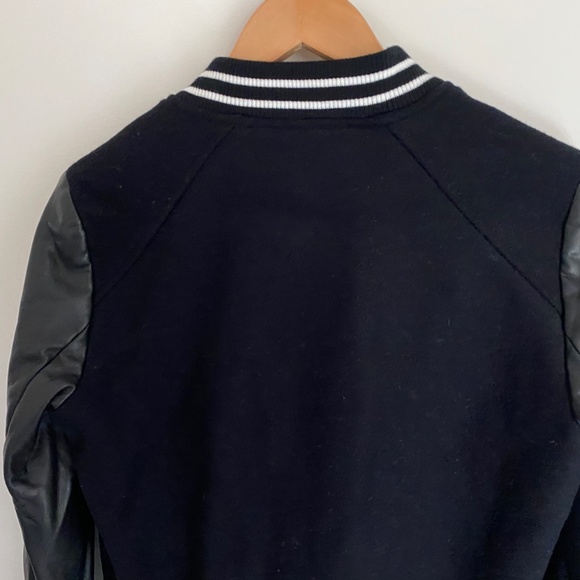 Zara Leather Sleeve Bomber Jacket (Medium) - Picture 5 of 11